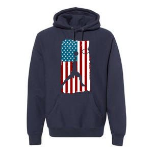 Us American Flag Basketball Patriotic Athlete Print For Boy Premium Hoodie