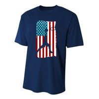 Us American Flag Basketball Patriotic Athlete Print For Boy Performance Sprint T-Shirt