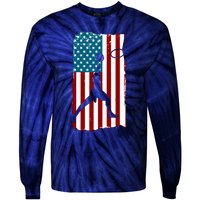 Us American Flag Basketball Patriotic Athlete Print For Boy Tie-Dye Long Sleeve Shirt