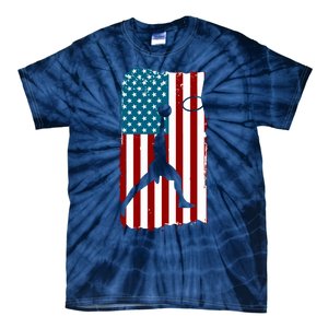 Us American Flag Basketball Patriotic Athlete Print For Boy Tie-Dye T-Shirt