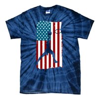 Us American Flag Basketball Patriotic Athlete Print For Boy Tie-Dye T-Shirt