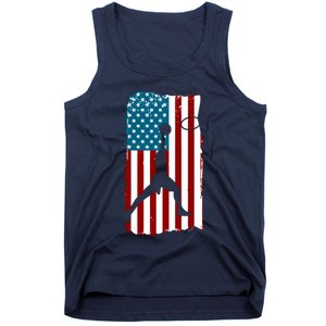 Us American Flag Basketball Patriotic Athlete Print For Boy Tank Top