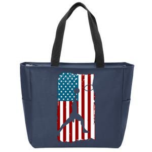 Us American Flag Basketball Patriotic Athlete Print For Boy Zip Tote Bag