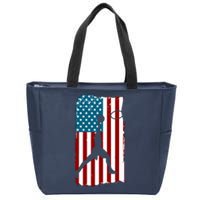 Us American Flag Basketball Patriotic Athlete Print For Boy Zip Tote Bag