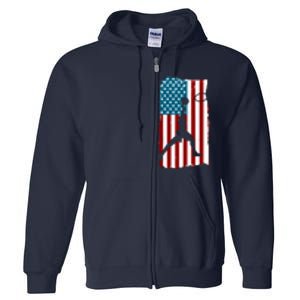 Us American Flag Basketball Patriotic Athlete Print For Boy Full Zip Hoodie