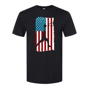 Us American Flag Basketball Patriotic Athlete Print For Boy Softstyle CVC T-Shirt