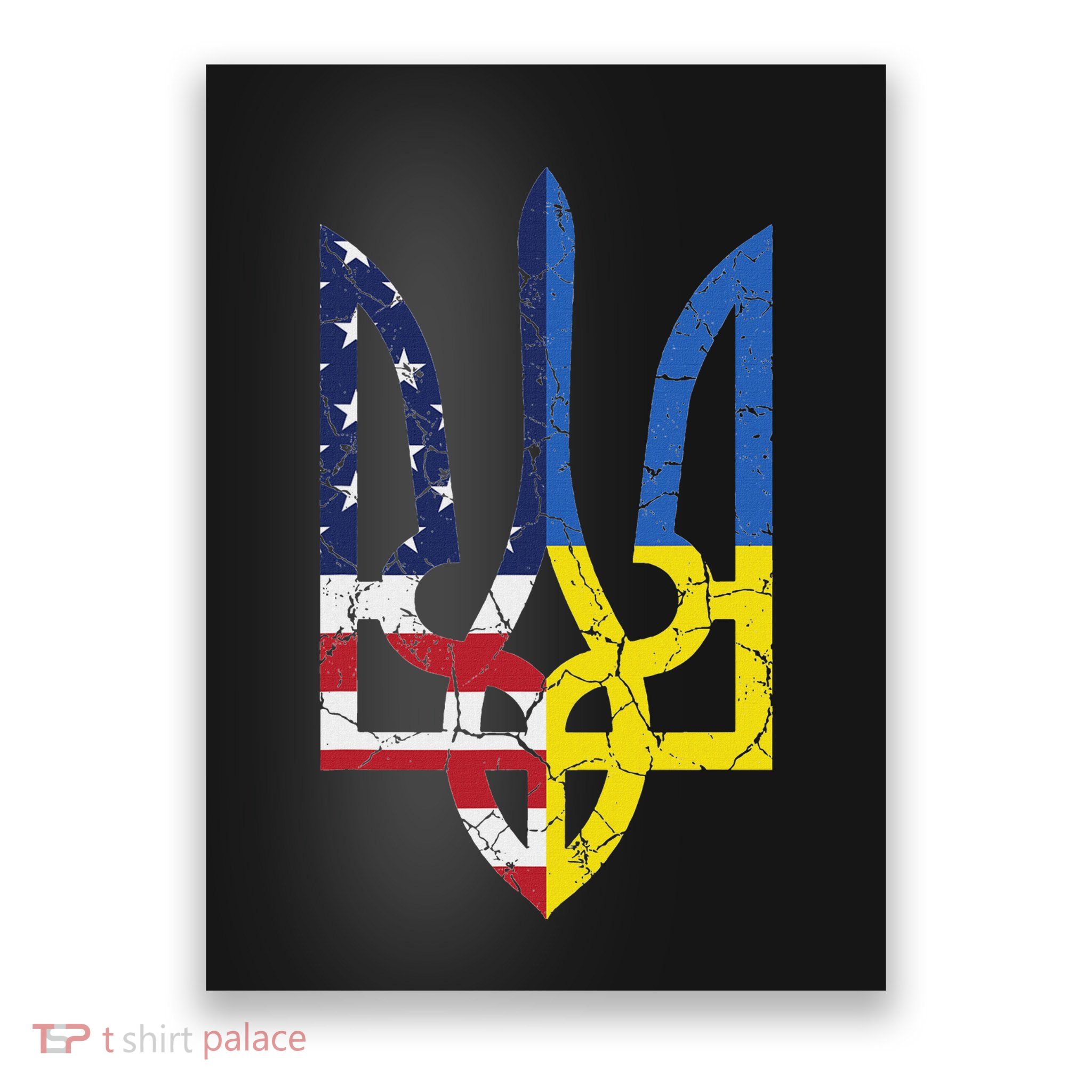 Ukrainian American Flag Symbol Love Support Us Ukraine Gift Poster
