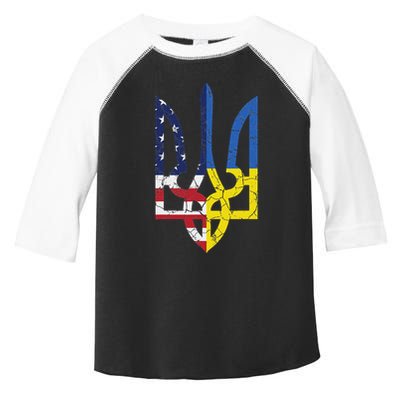 Ukrainian American Flag Symbol Love Support Us Ukraine Gift Toddler Fine Jersey T-Shirt