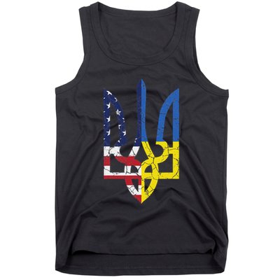 Ukrainian American Flag Symbol Love Support Us Ukraine Gift Tank Top