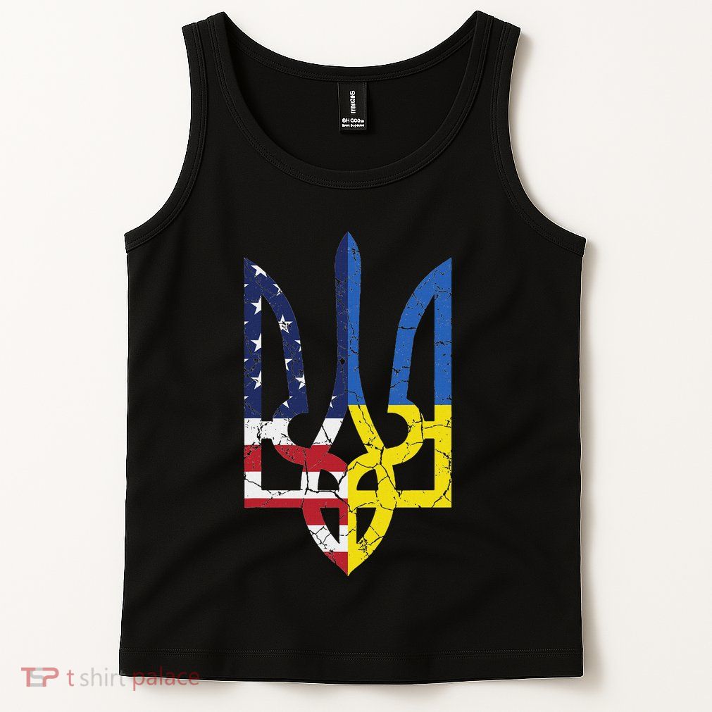 Ukrainian American Flag Symbol Love Support Us Ukraine Gift Tank Top