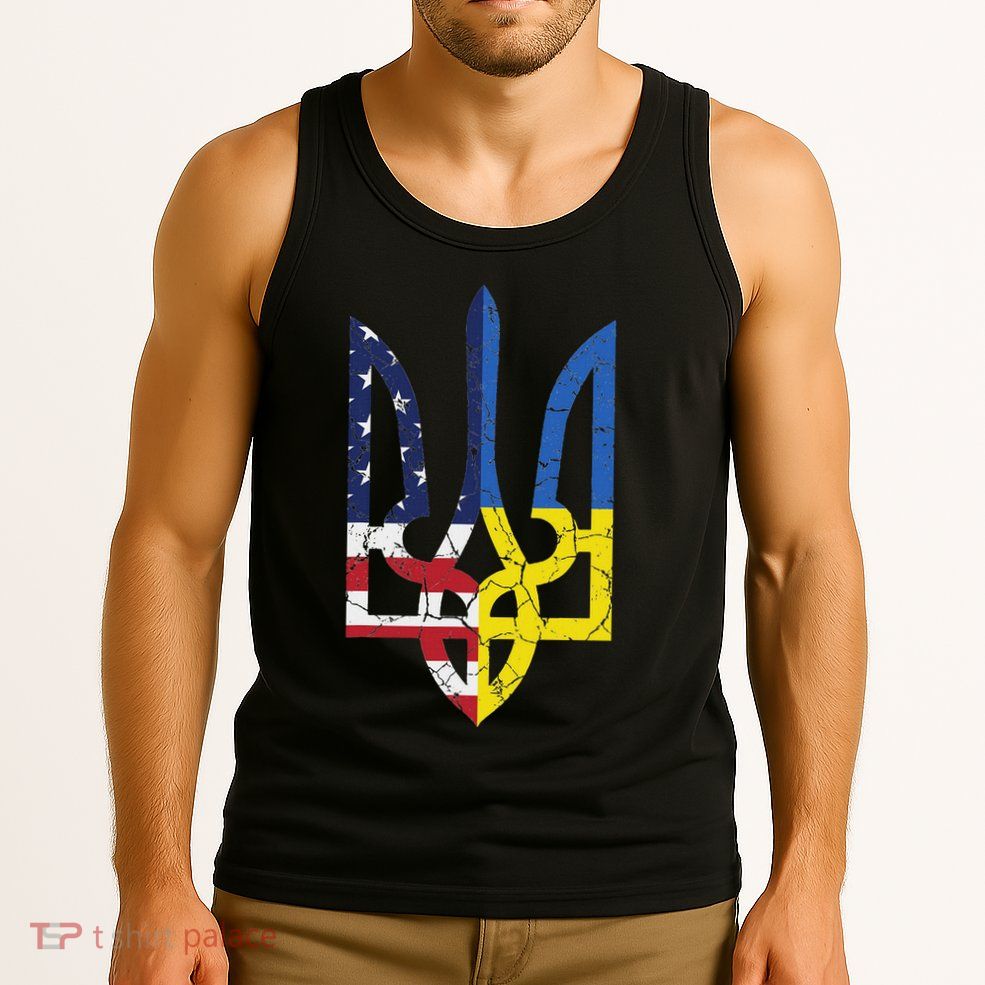 Ukrainian American Flag Symbol Love Support Us Ukraine Gift Tank Top