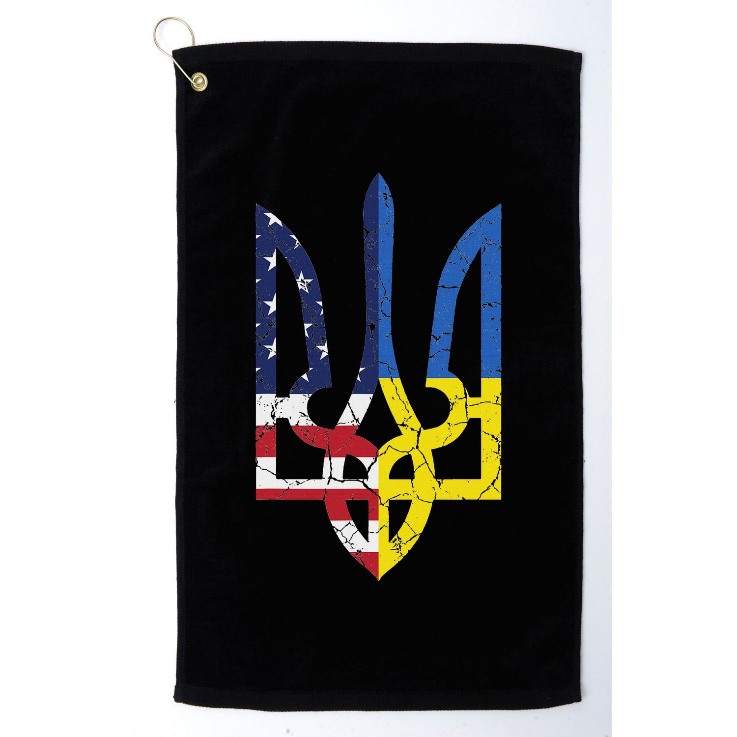 Ukrainian American Flag Symbol Love Support Us Ukraine Gift Golf Towel