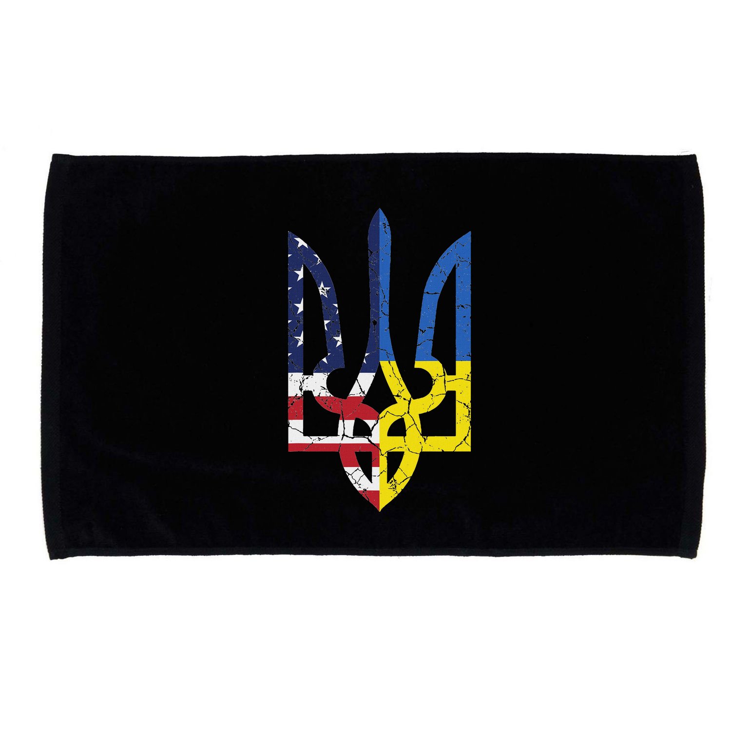 Ukrainian American Flag Symbol Love Support Us Ukraine Gift Microfiber Hand Towel