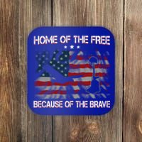 Usa American Flag Home Of The Free Because Of The Brave Gift Coaster