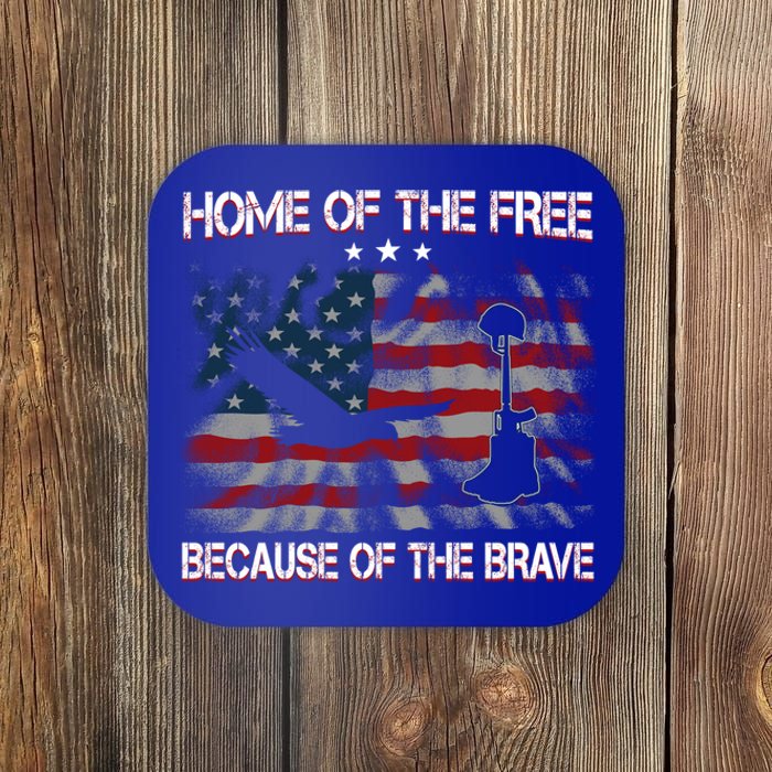 Usa American Flag Home Of The Free Because Of The Brave Gift Coaster