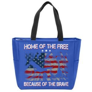 Usa American Flag Home Of The Free Because Of The Brave Gift Zip Tote Bag