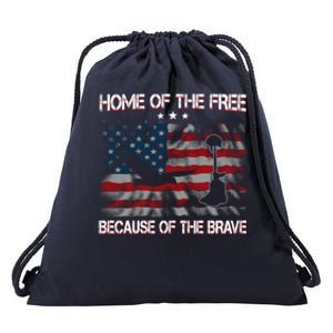 Usa American Flag Home Of The Free Because Of The Brave Gift Drawstring Bag