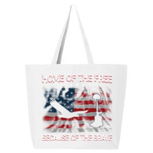 Usa American Flag Home Of The Free Because Of The Brave Gift 25L Jumbo Tote