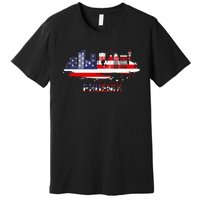 Usa American Flag Cityscape Phoenix Arizona Skyline Premium T-Shirt