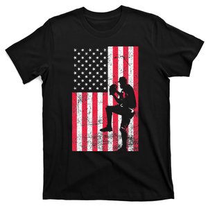 USA American Flag Baseball Red White Blue 4th of July T-Shirt