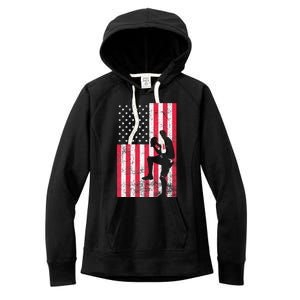 USA American Flag Baseball Red White Blue 4th of July Women's Fleece Hoodie