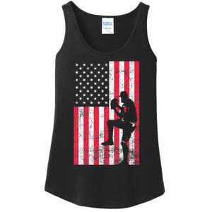 USA American Flag Baseball Red White Blue 4th of July Ladies Essential Tank