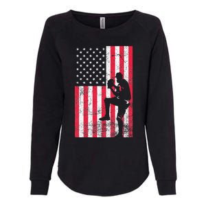 USA American Flag Baseball Red White Blue 4th of July Womens California Wash Sweatshirt