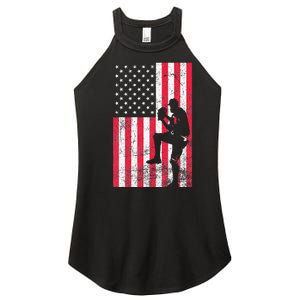 USA American Flag Baseball Red White Blue 4th of July Women's Perfect Tri Rocker Tank