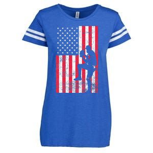 USA American Flag Baseball Red White Blue 4th of July Enza Ladies Jersey Football T-Shirt