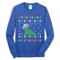 Ufo Alien Funny Reindeer Ugly Christmas Sweater Great Gift Tall Long Sleeve T-Shirt