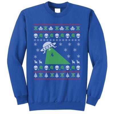 Ufo Alien Funny Reindeer Ugly Christmas Sweater Great Gift Tall Sweatshirt