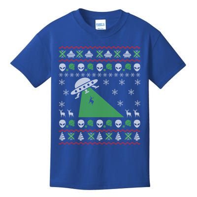 Ufo Alien Funny Reindeer Ugly Christmas Sweater Great Gift Kids T-Shirt