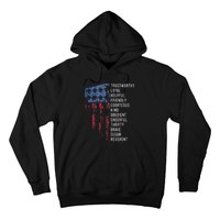 Us America Flag Vintage Scouting Law Hoodie