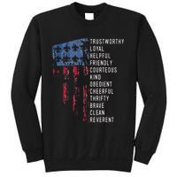 Us America Flag Vintage Scouting Law Sweatshirt