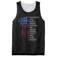 Us America Flag Vintage Scouting Law Mesh Reversible Basketball Jersey Tank