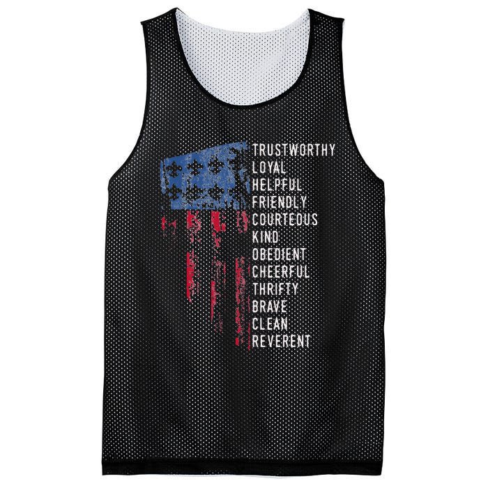 Us America Flag Vintage Scouting Law Mesh Reversible Basketball Jersey Tank