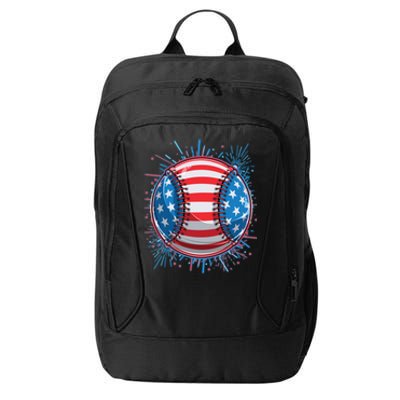 USA American Flag Firework Baseball City Backpack