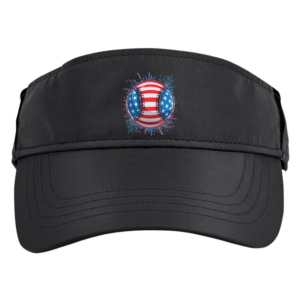 USA American Flag Firework Baseball Adult Drive Performance Visor