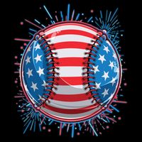 USA American Flag Firework Baseball Womens Tank Top