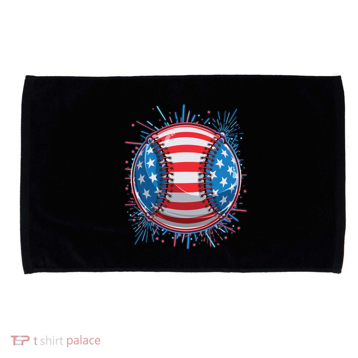 USA American Flag Firework Baseball Microfiber Hand Towel