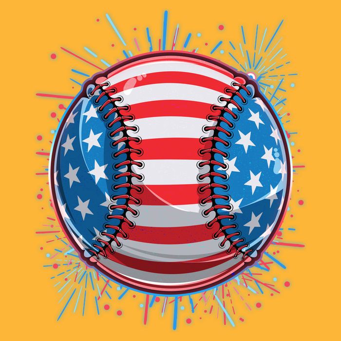 USA American Flag Firework Baseball Cooling Performance Crew T-Shirt