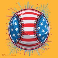 USA American Flag Firework Baseball Trucker Hat