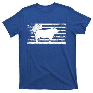 Usa American Flag Cool Gift America Cow Simtal Rancher Gift T-Shirt