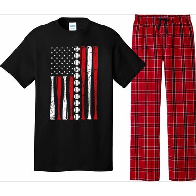 Us American Flag Vintage Baseball Flag Pajama Set