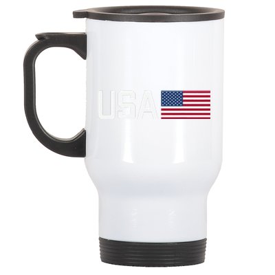 Usa American Flag Patriotic 4th Of July Stainless Steel Travel Mug