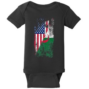 USA Algeria Flags United States of America Algerian Baby Bodysuit