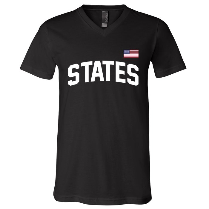 States United USA American Flag United States 4th Of July V-Neck T-Shirt