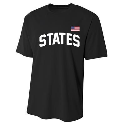 States United USA American Flag United States 4th Of July Performance Sprint T-Shirt