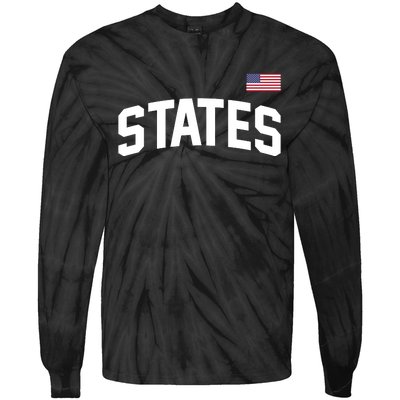 States United USA American Flag United States 4th Of July Tie-Dye Long Sleeve Shirt