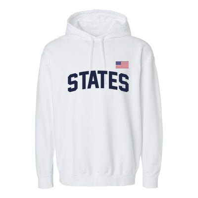 States United USA American Flag United States 4th Of July Garment-Dyed Fleece Hoodie